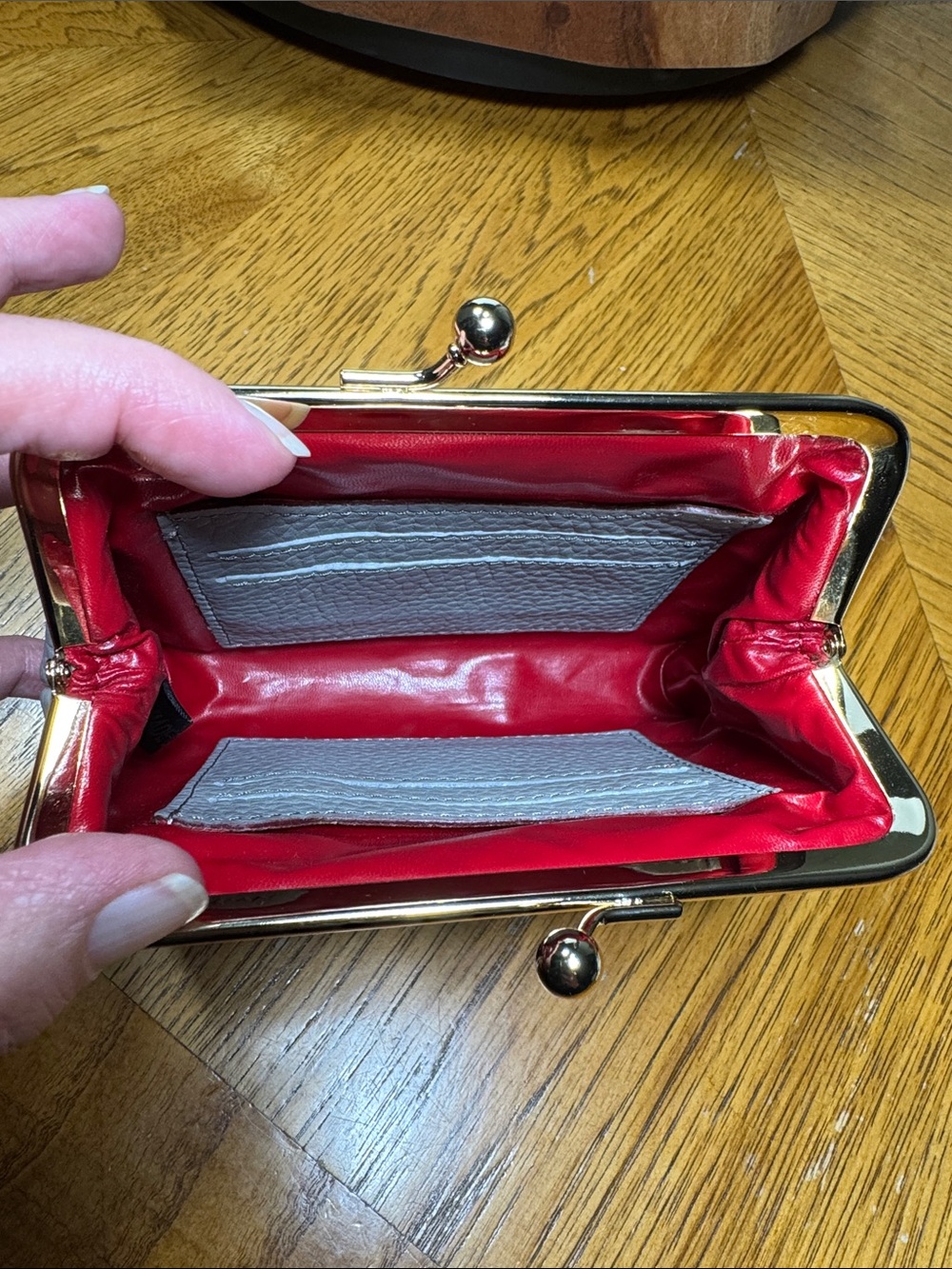 NWOT Vintage Dooney & Bourke Pebble Grain Large Framed Kisslock Card-Coin Purse - Picture 8 of 8